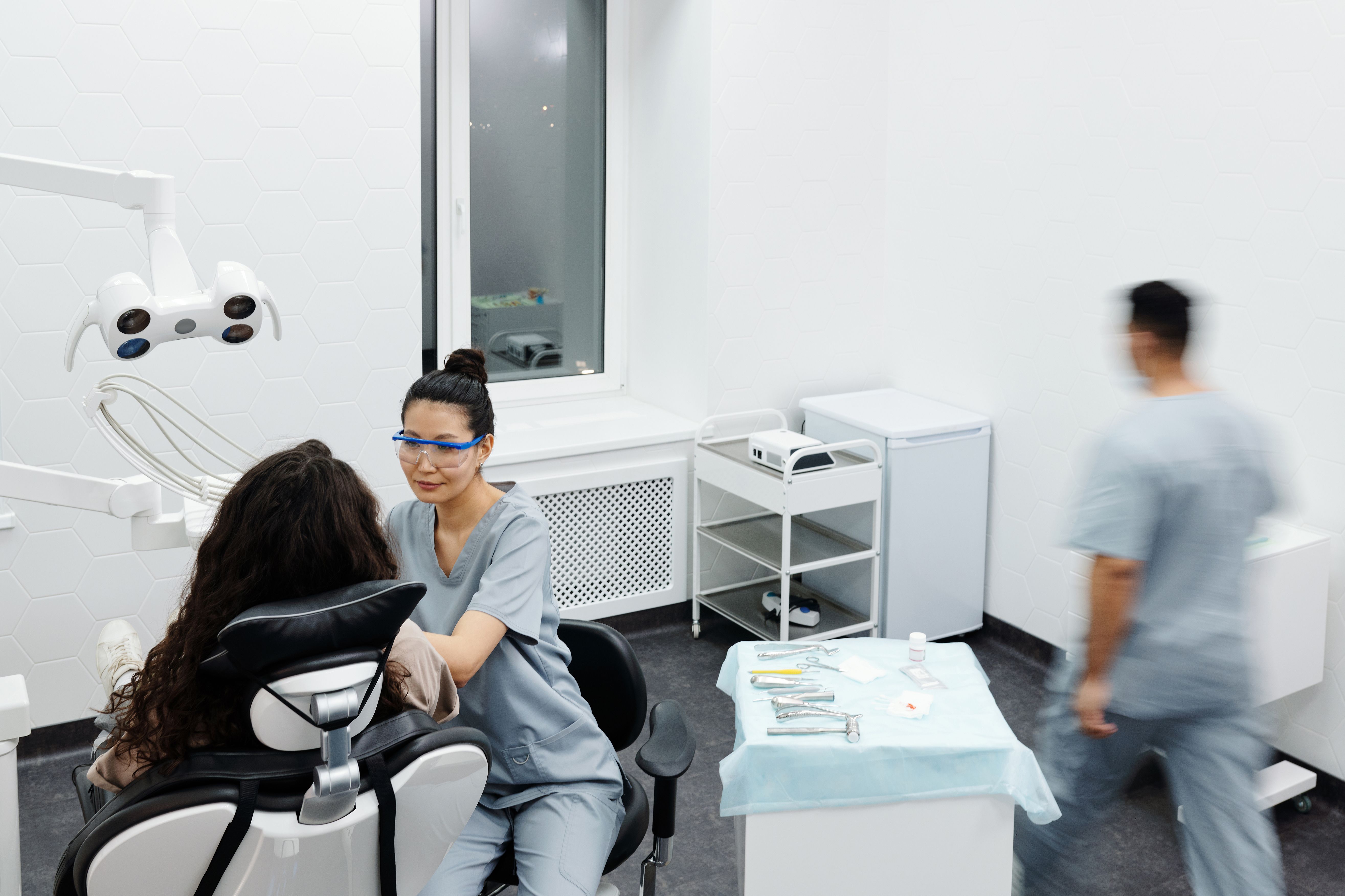 Modern dental clinic interior with patient chair